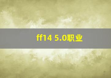 ff14 5.0职业